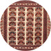 Round Traditional Red Persian Rug, tr3049