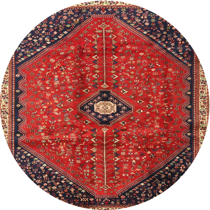 Round Traditional Red Persian Rug, tr3050