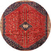 Round Traditional Red Persian Rug, tr3050