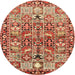 Square Machine Washable Traditional Sandy Brown Rug, wshtr3053