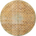 Square Machine Washable Traditional Cinnamon Brown Rug, wshtr3054