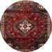 Round Traditional Brown Persian Rug, tr3058