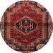 Round Traditional Red Persian Rug, tr3061