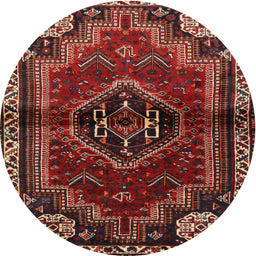 Square Machine Washable Traditional Tomato Red Rug, wshtr3061