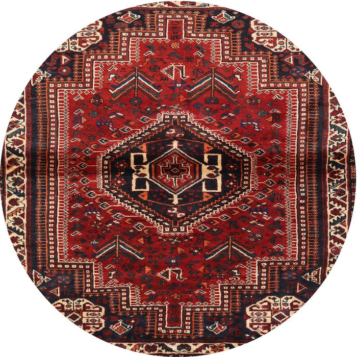 Square Machine Washable Traditional Tomato Red Rug, wshtr3061