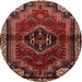 Square Machine Washable Traditional Tomato Red Rug, wshtr3061