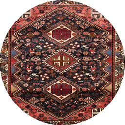 Square Machine Washable Traditional Dark Gold Brown Rug, wshtr3062