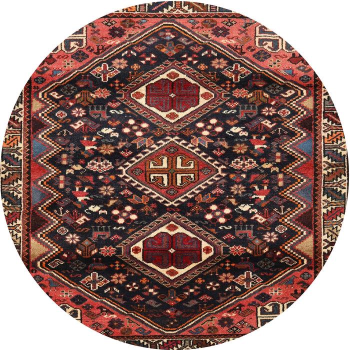 Square Machine Washable Traditional Dark Gold Brown Rug, wshtr3062