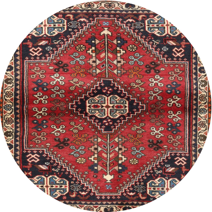 Round Traditional Dark Almond Brown Persian Rug, tr3063