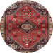 Square Machine Washable Traditional Dark Almond Brown Rug, wshtr3063