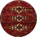 Round Traditional Red Persian Rug, tr3065