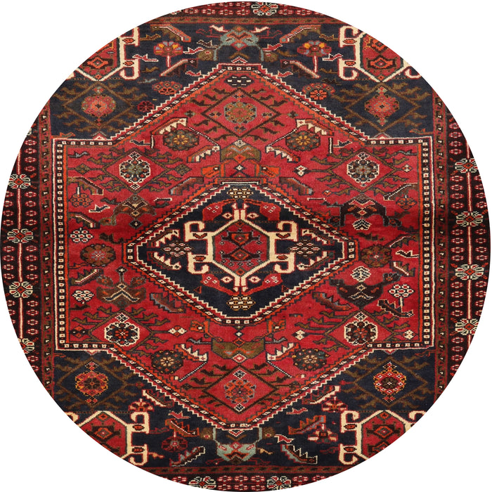 Square Machine Washable Traditional Chestnut Brown Rug, wshtr3066