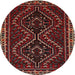 Round Traditional Brown Persian Rug, tr3067