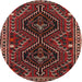 Round Traditional Brown Persian Rug, tr3069