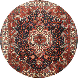 Square Machine Washable Traditional Saffron Red Rug, wshtr306