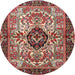 Round Traditional Light Copper Gold Persian Rug, tr3071