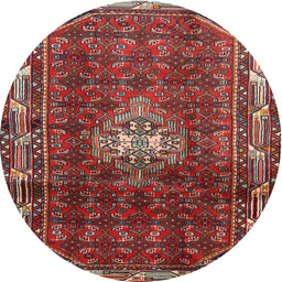 Square Machine Washable Traditional Dark Almond Brown Rug, wshtr3073
