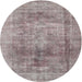 Square Machine Washable Traditional Rose Dust Purple Rug, wshtr3082