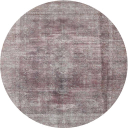 Round Traditional Rose Purple Persian Rug, tr3082