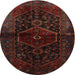 Round Traditional Bakers Brown Persian Rug, tr3086