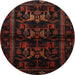 Round Traditional Bakers Brown Animal Rug, tr3087