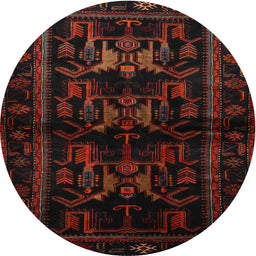 Square Machine Washable Traditional Bakers Brown Rug, wshtr3087