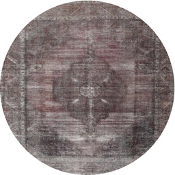 Round Traditional Rosy Purple Persian Rug, tr3091