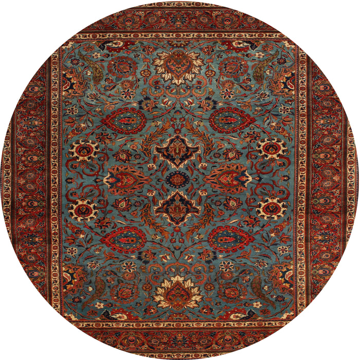 Round Traditional Brown Persian Rug, tr30