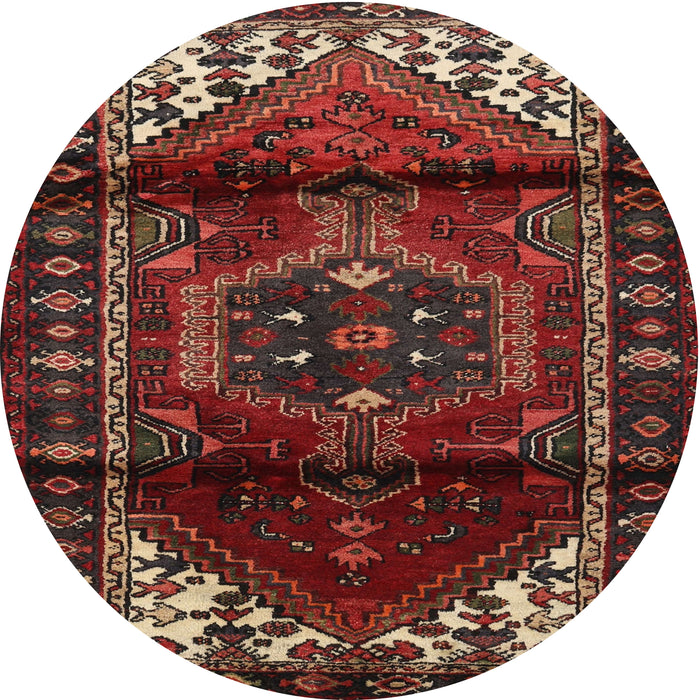 Round Traditional Sienna Brown Persian Rug, tr3101