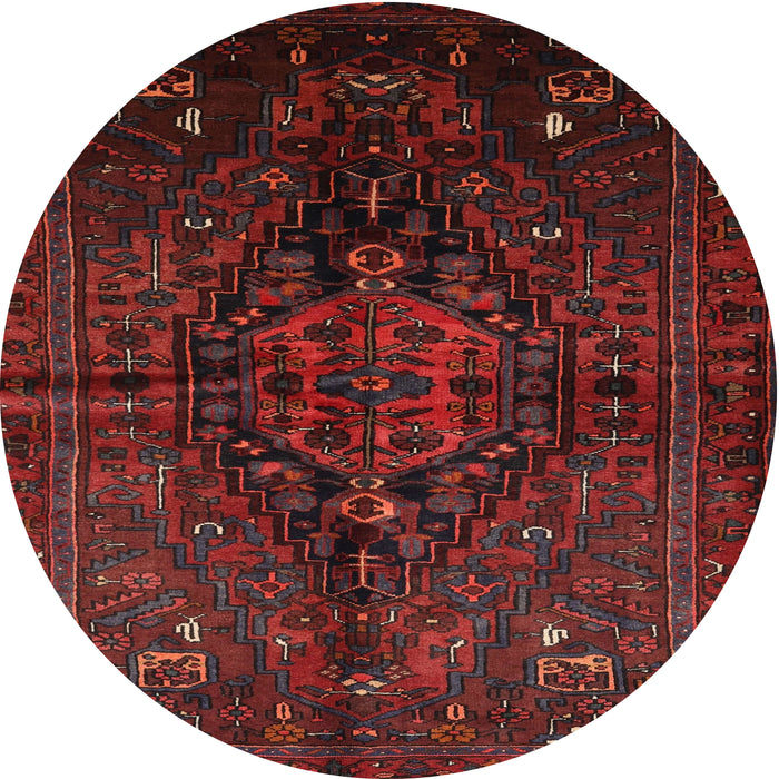 Round Traditional Crimson Red Persian Rug, tr3103