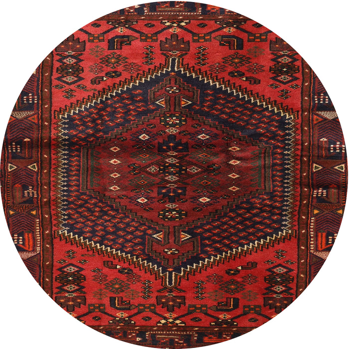 Square Machine Washable Traditional Tomato Red Rug, wshtr3105