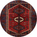 Round Traditional Dark Brown Persian Rug, tr3106