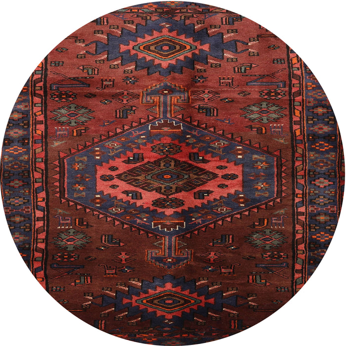 Square Machine Washable Traditional Maroon Red Rug, wshtr3107