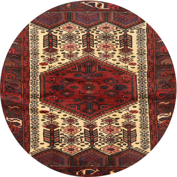Round Traditional Red Persian Rug, tr3109