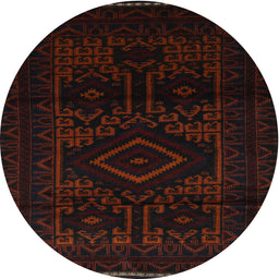 Square Machine Washable Traditional Night Red Rug, wshtr3111