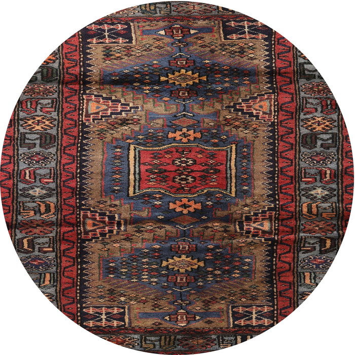 Round Traditional Brown Persian Rug, tr3118