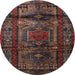 Round Traditional Brown Persian Rug, tr3118