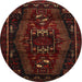 Round Traditional Bakers Brown Persian Rug, tr3120