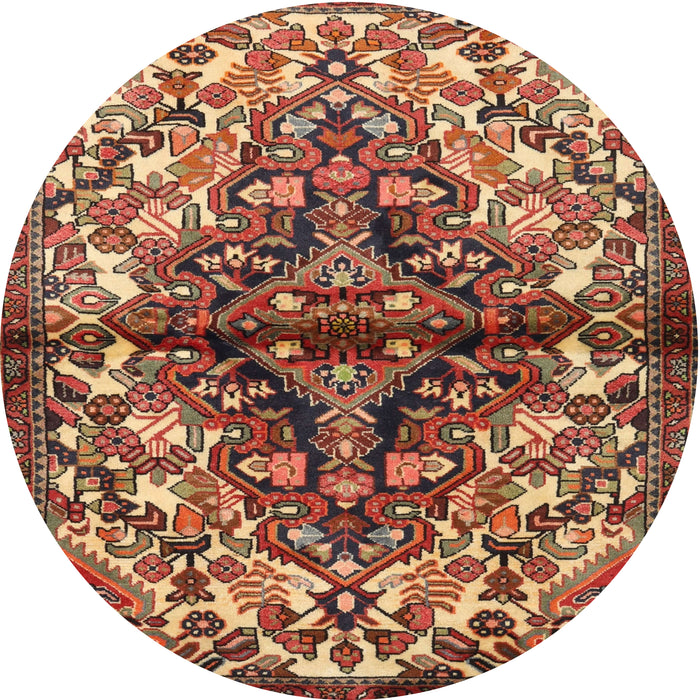 Square Machine Washable Traditional Saffron Red Rug, wshtr3122