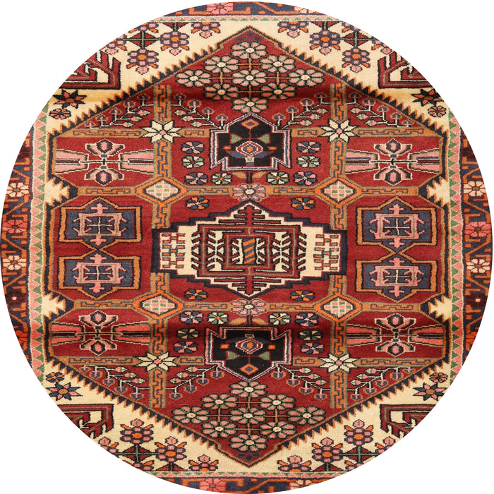 Round Traditional Red Persian Rug, tr3123