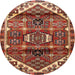 Round Traditional Red Persian Rug, tr3123