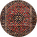 Round Traditional Deep Red Persian Rug, tr3128