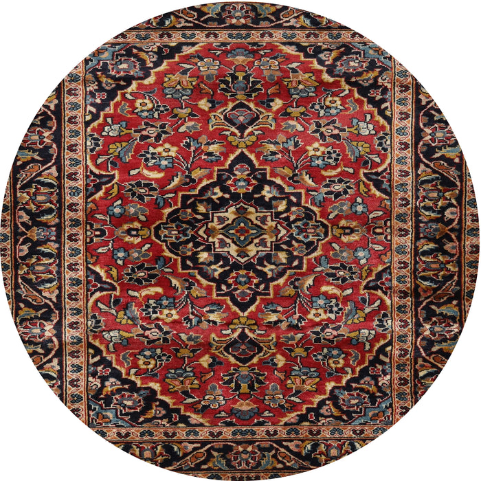 Square Machine Washable Traditional Deep Red Rug, wshtr3128