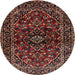 Round Traditional Deep Red Persian Rug, tr3129