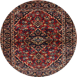 Square Machine Washable Traditional Deep Red Rug, wshtr3129