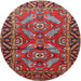 Round Traditional Dark Almond Brown Persian Rug, tr312