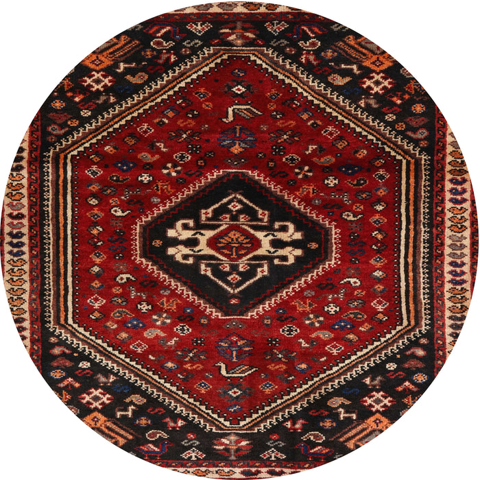 Square Machine Washable Traditional Chestnut Brown Rug, wshtr3132