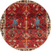 Round Traditional Red Persian Rug, tr3133