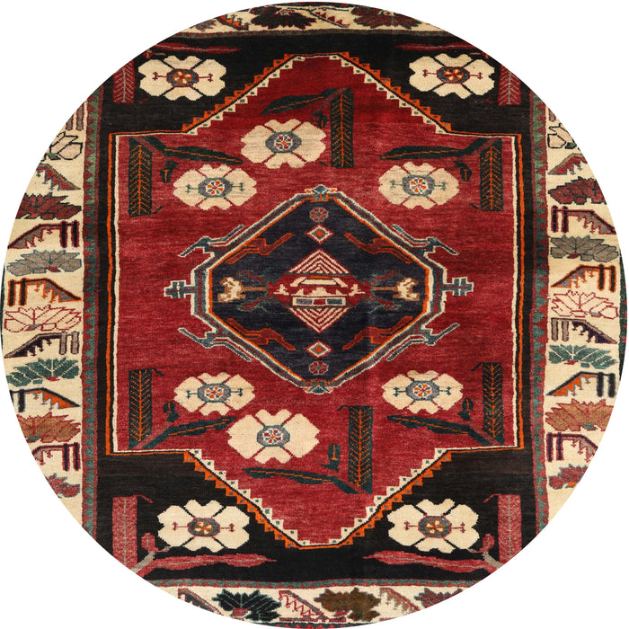 Square Machine Washable Traditional Dark Almond Brown Rug, wshtr3134