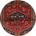 Round Traditional Brown Persian Rug, tr3135